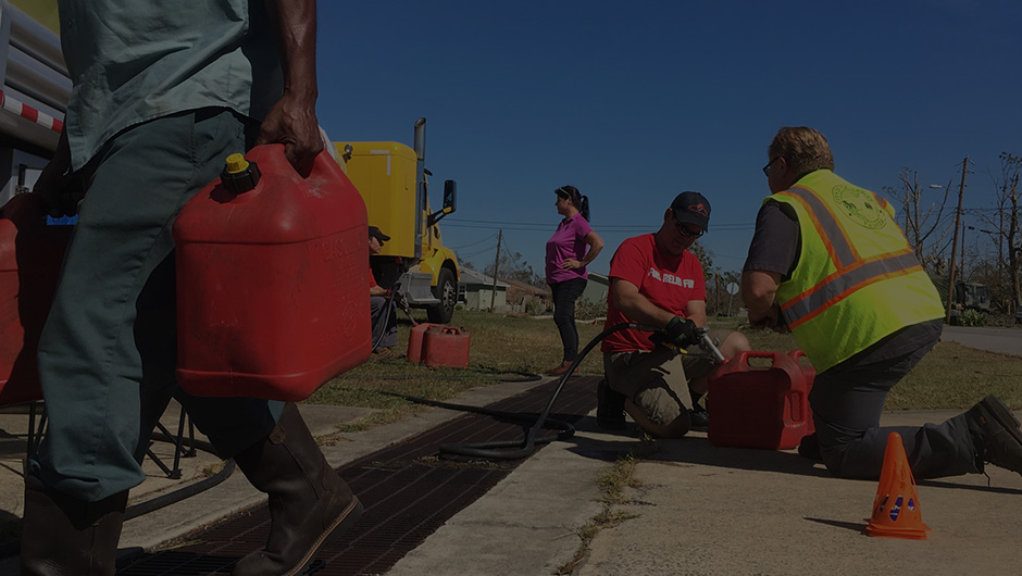 Volunteers helping after Hurricane Michael