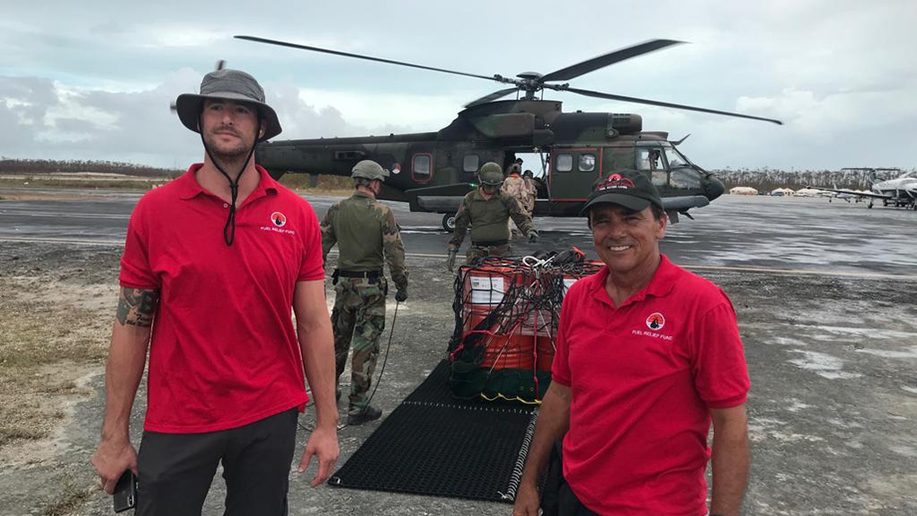 Fuel being delivered by a helicopter